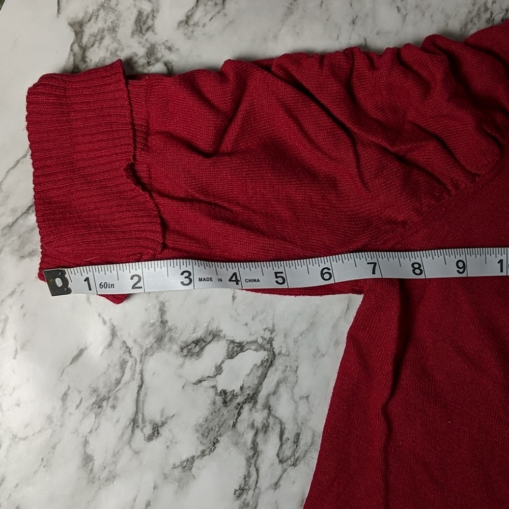 Red Cropped Cardigan - Picture 6 of 7